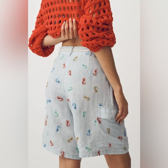 NWT Anthropologie Conditions Apply Wallis Linen Blend Bermuda Shorts XS‎ - Picture 6 of 10